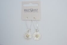 original HULTQUIST Designer MODESCHMUCK Ohrringe PERLMUTT + STRASS Hänger