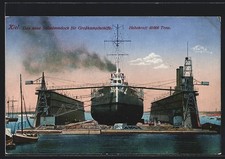 Kiel, Schwimmdock für Dreadnoughts, Ansichtskarte 