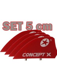 CONCEPT X HC Finnen Kiteboard Kitefinnen SET 4 Stk. 5cm Rot