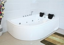 XXL Luxus Whirlpool Badewanne 180x120 cm mit Armaturen für Bad Eckwanne RECHTS