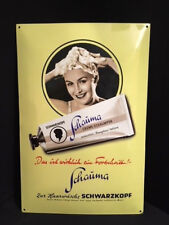 SCHAUMA SCHWARZKOPF limitierte Neuauflage von 2002 Emailleschild 40 x 60 cm