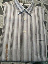 Herren Hemd  kurzarm   CAVORI  KW  39/40    M   Grau/gestreift