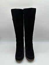 Damen - Stiefel- High Heels - Abs: 8,5cm - Markenlos - 37 - Wildleder - Schwarz