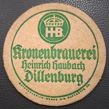 Alter Bierdeckel --- Kronenbrauerei Dillenburg