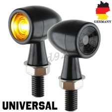 2 STÜCK 12V LED MOTORRAD BLINKER E-GEPRÜFT BLINKLEUCHTE MINI UNIVERSAL SCHWARZ
