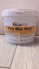 6€/L Maler Plus Poly Max Matt 5L Latex Farbe Innen Wand Raufaser Renovier(A1335)