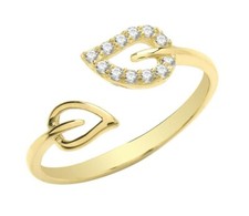 Edelstein Blatt Wickelring 9