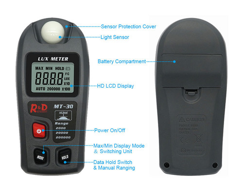 Lux meter 200 000lux range - lux, 0~200,000lux