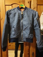 Schott x American College Vintage MA-1 Flight Bomber Jacket Grau USA 80er Jahre 