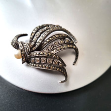 Feine835 Silber Brosche  mit