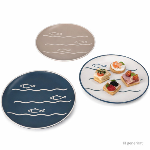 6er set dessertteller - 6er, fisch