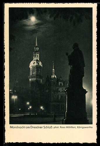 Dresden mondnacht am - ak, dresden,