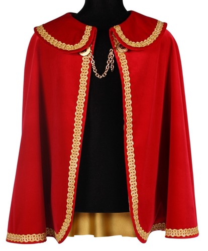 Roter samt umhang - roter,