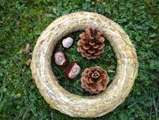 3 mal Strohkranz - Rohling mit Natur -  Deko Buchs Zweige