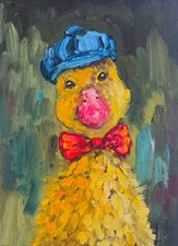 Entenporträt Ölmalerei 15x20