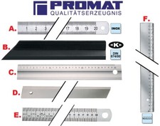 PROMAT Stahlmaßstab Werkstattlineal Haarlineal Maßstab Metall Maßstab ab 1,- !!!