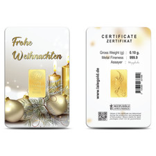 Motiv Goldbarren als Geschenk, Geschenkbarren 0,10 Gramm 0,1g.0.1 Gramm