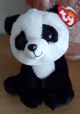 TY Beanie Babies - niedlicher Pandabär, schwarz-weißer Plüsch, sitzend ca. 17 cm