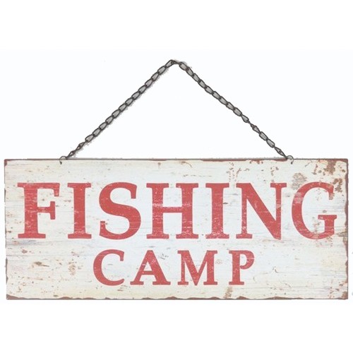 Blechschild fishing camp - blechschild,