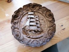 Schönes Teller mit Motiv Segelschiff Wanddeko Kunstharz 