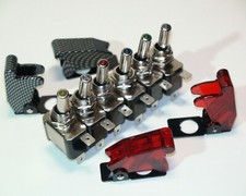 Kippschalter LED 12V/20A Ein-Aus Schalter Beleuchtet Schutz Kappe KFZ Auto Boot