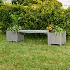 Holzbank 2 Blumenkästen