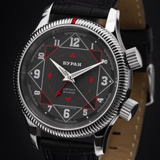 BURAN Wecker Alarm Handaufzug Poljot 2612 russische Uhr mechanisch 2612/6501717B