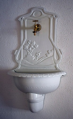 Antik alu garten wand brunnen - alu,