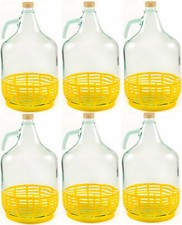 6 STÜCK 5L GLASBALLON mit Kunststoffkorb  Weinballon GÄRBALLON GLASFLASCHE