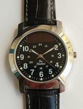 Eric Chevillard Herrenuhr Quartz Armbanduhr Lederarmband Batterie Neu P9.