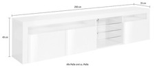 lowboard Santa Fee 200cm weiß Hochglanz
