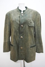 Zeiler Lederjacke grau grün