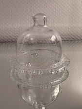 Käseglocke/Zwiebelglocke aus Glas, 15 cm Durchmesser, 70er Jahre