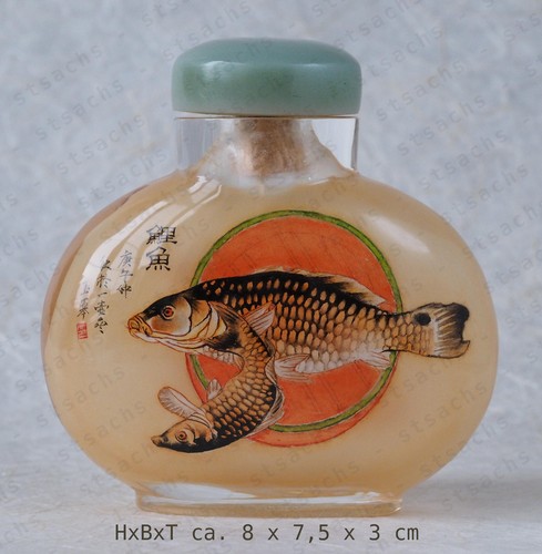 Snuff bottle glas bemahlt - bottle,