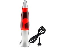 Lavalampe 40 cm - Silber Rot Gelb - Metallfuß - inkl. Leuchtmittel - Lavaleuchte