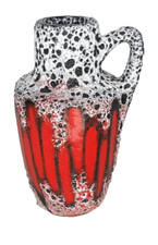 kleine Keramik Blumenvase Rot scheurich Vintage 50er Jahre Fat Lava Lora / bk01