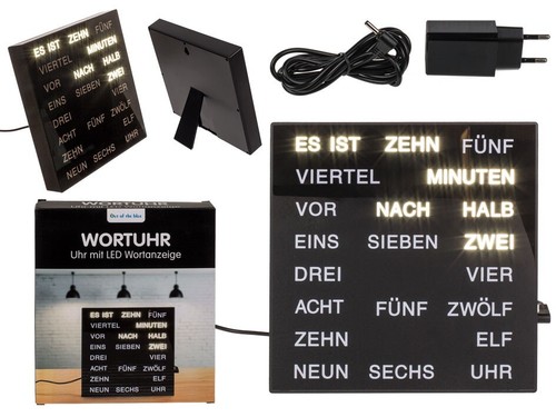 Wort anzeige uhr 20x20 - 20x20, cm