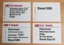 4x Zuglaufschild IC Rembrandt Badenerland Rheinpfeil Rheinblitz Walhalla Basel