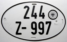 Altes Nummernschild Deutschland vom Zoll 1977-1987, 244 = Essen.