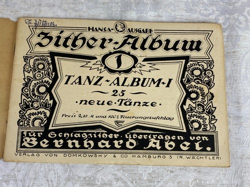 Antikes notenbuch zitheralbum - antikes, notenbuch,