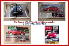 Alfa Romeo GT 3.2 V6 mit 240PS Literaturpaket - 3 komplette Zeitschriften