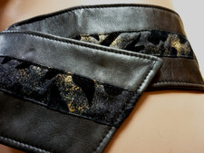 Leder Gürtel,Echt Leder, Leo Streifen,Disco,breiter Gürtel,