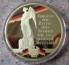 BRD Gigant Medaille - Nationalhymne Deutschland - vergoldet