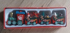 Weihnachtszug aus Holz | Eisenbahn mit Figuren 21cm lang OVP 