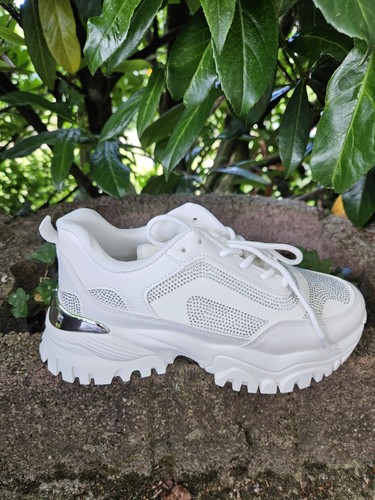 Weisser sneaker mit - sneaker, glitzer