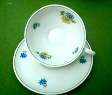 Weimar Porzellan Sammeltasse,  Motiv Kornblumen,  Goldrand