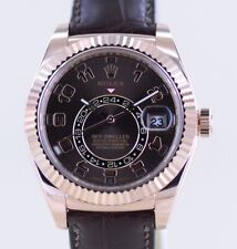 Rolex Uhr Sky-Dweller Roségold Chocolate Dial Herrenuhr 42 mm B+P GMT