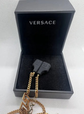 Versace Collana Unisex Metall Neu mit Etikett in Gold Porta Cuffie Versace Logo