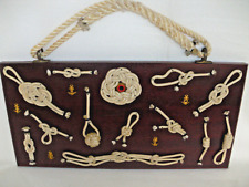 Knotentafel Holztafel mit 13 Knoten + Tau Aufhänger Maritime Dekoration Sammler