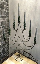 Wunderschöner  XXL  Kerzenleuchter Tanne - Metall - für 7 Kerzen Höhe 65 cm